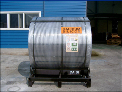 Pembuatan Baja 13mm Wire Cored Alloy CaFe Kalsium Silicon Wire Cored 4